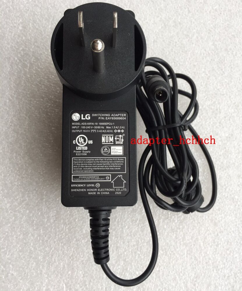 New Original LG 65W AC Adapter for LG 34WP65C-B ADS-65FAI-19