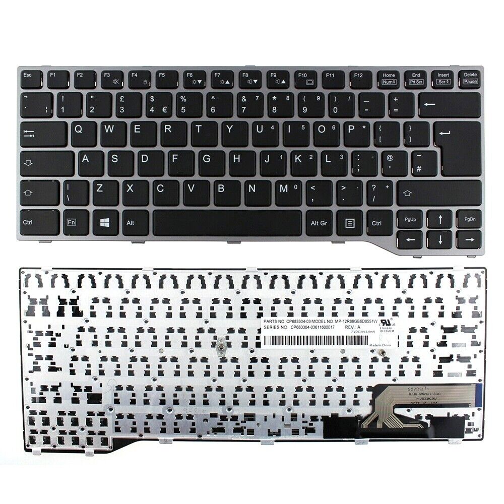 UK Keyboard For Fujitsu LifeBook Q775 Q737 Q736 T725 T726 CP683304-03 No-Backlit