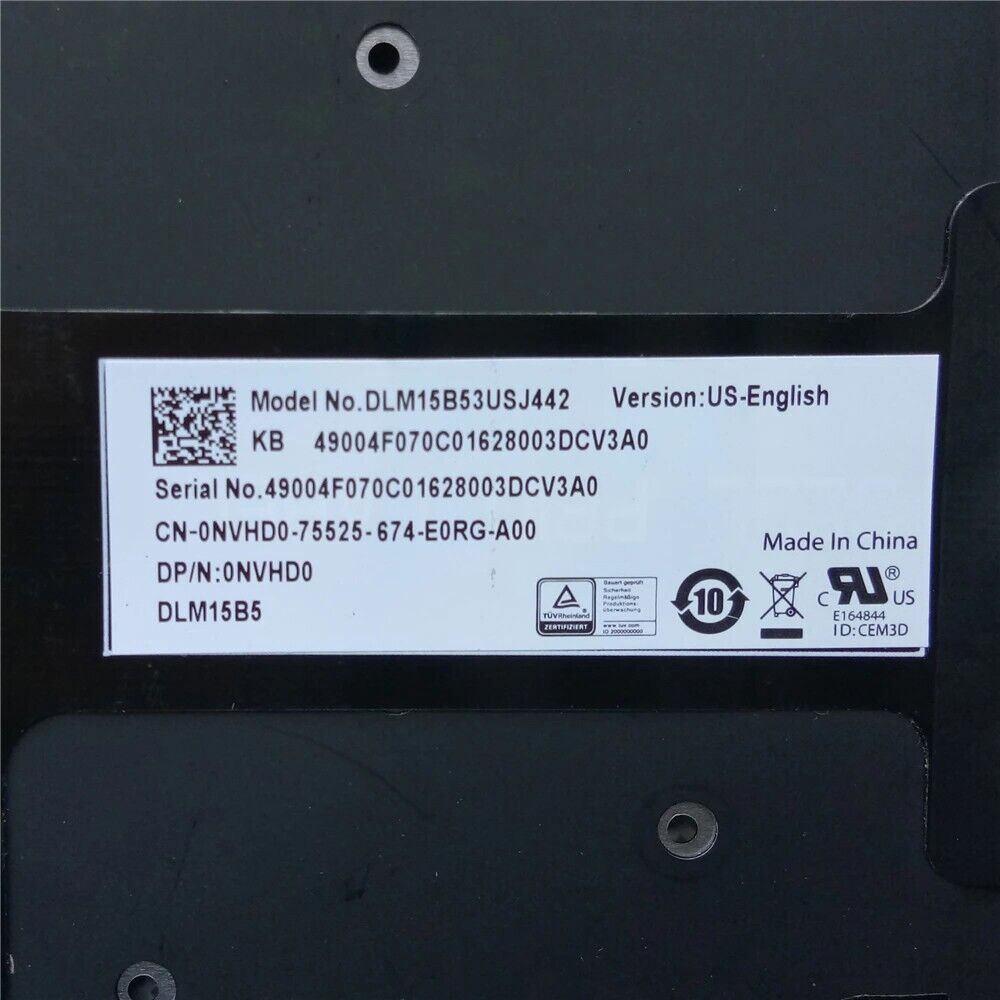 Backlit US Keyboard For DELL Chromebook 7310 0NVHD0 NVHD0 English NSK-LX0BW New