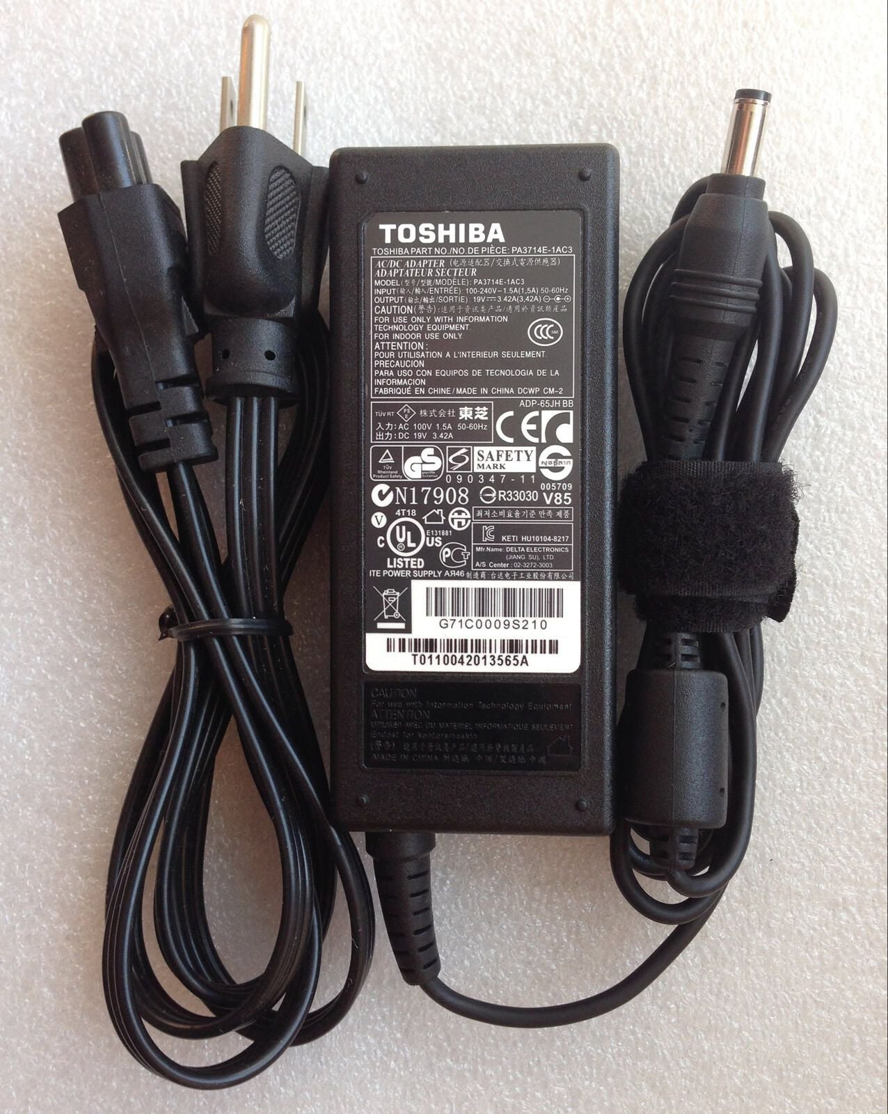Chargeur D'ordinateur Portable Toshiba 19V Original - Modèle PA3714E-1AC3 - Testé, Fonctionnel, D'occasion