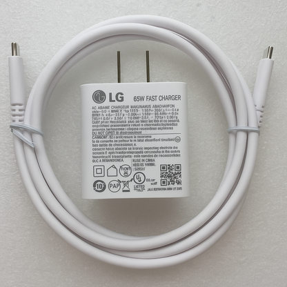 LG 65W USB-C charger front view