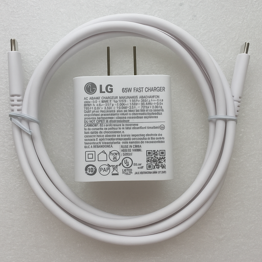 LG 65W USB-C charger front view