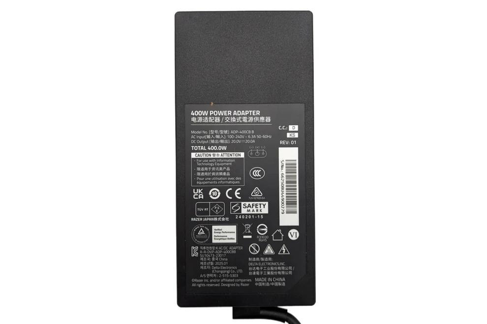 Razer Blade 18 (2025) 400W AC Adapter Back