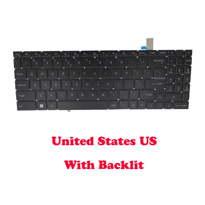 Monochrome Backlit Keyboard For MSI Creator M16-A11U A11UC A11UD A11UX English