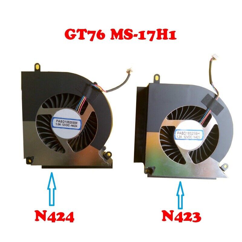 MS-17H1 4PIN CPU GPU FAN For MSI GT76 PABD18525BH-N423 PABD18525BH N424 N423
