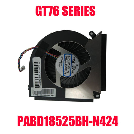 Laptop 4PIN CPU FAN For MSI GT76 PABD18525BH-N424 PABD18525BH N424 1.2A 12VDC