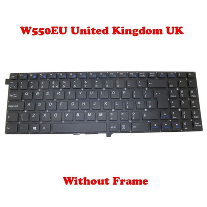 UK Keyboard For CLEVO W550EU W550EU1 MP-12C96GB-430W 6-80-W5500-192-1 No Frame