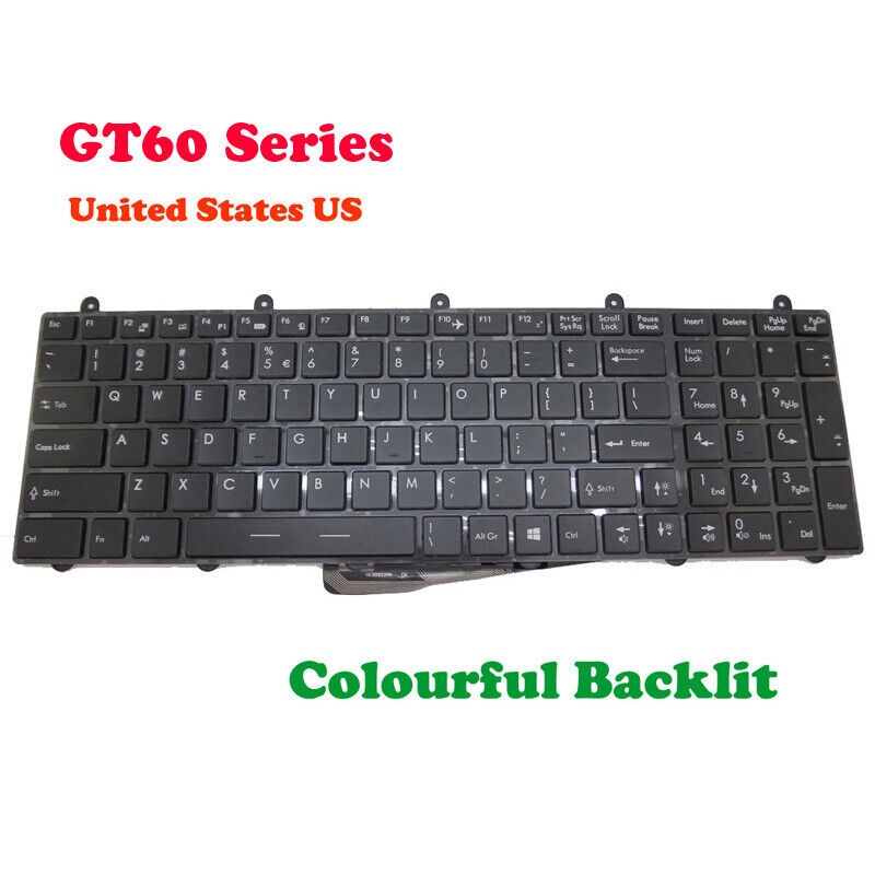 Backlit Keyboard For MSI GT60 MS-16GF V139922AK1 UI S1N-3EUS204-SA0 US English