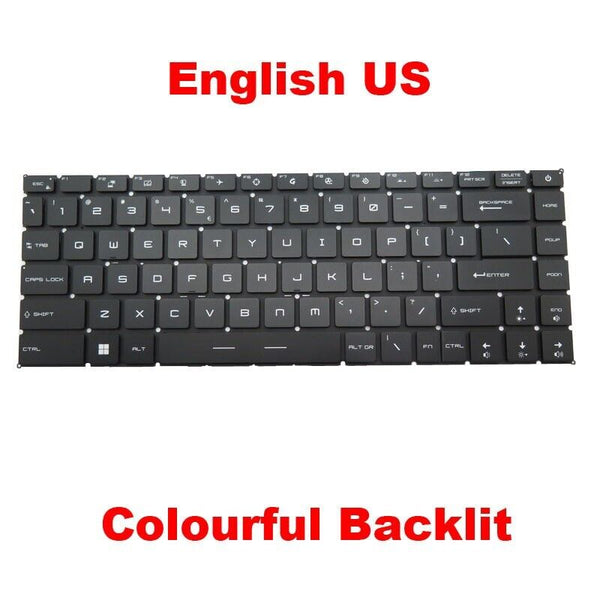 RGB Backlit Keyboard For MSI Stealth GS66-12U 12UE 12UG 12UGS 12UH 12UHS English