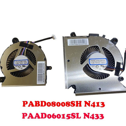 CPU GPU FAN For MSI GF65 N413 N433 PABD08008SH-N413 PAAD06015SL-N433 MS-16W1