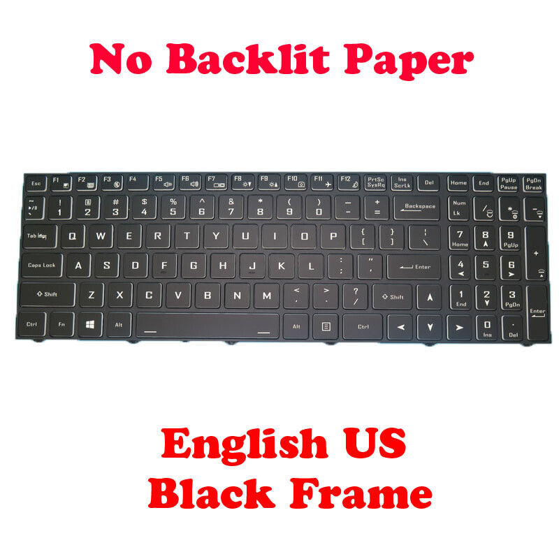 No Backlit US Keyboard For CLEVO NJ50CU NJ50GU NJ51GU NJ50/NJ51LU NJ50MU NJ51MU
