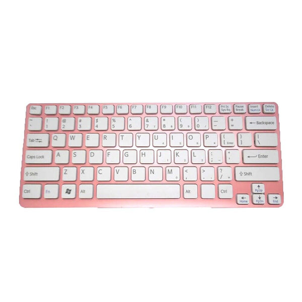 English US Laptop Keyboard For SONY SVE141 149022311US White With Pink Frame New