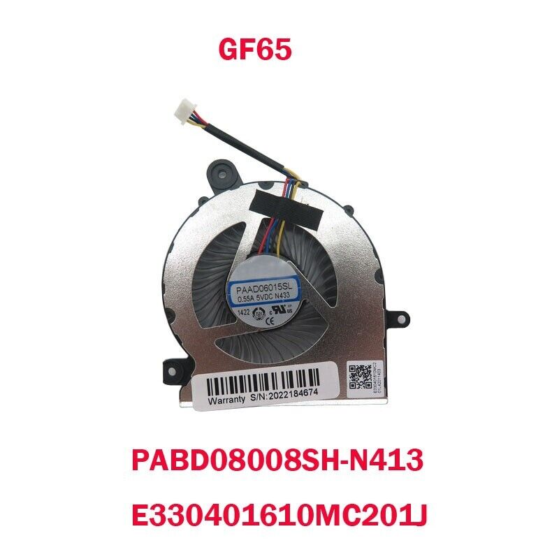 GPU FAN For MSI GF63 GF65 GF75 MS-16R1 MS-16R2 PABD08008SH-N413 E330401610MC201J