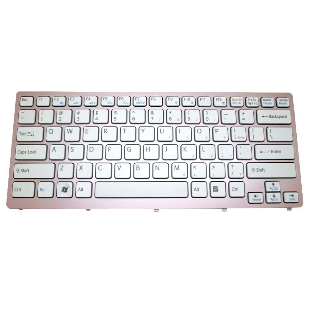 English US Laptop Keyboard For SONY VPC-CW VPCCW 148755521 White With Pink Frame