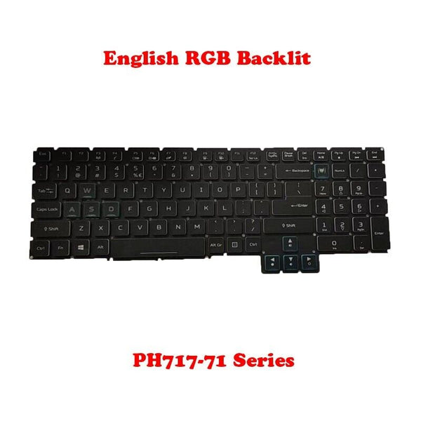 RGB Backlit US Keyboard For ACER PH717 NSK-RPBBN EG5P-P91BRL N17Q11 English