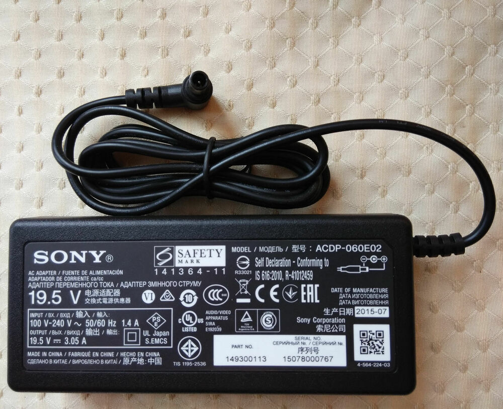 New Original Sony 19.5V AC Adapter&Cord for Sony LED Smart TV KDL-40W660E