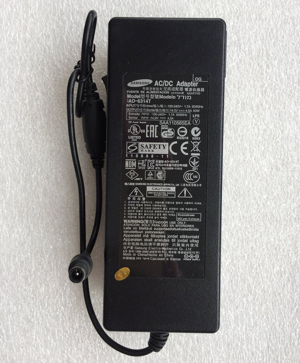New Original Samsung 14V 4.5A AC Adapter&Cord for Samsung LS27B971DS/ZA Monitor