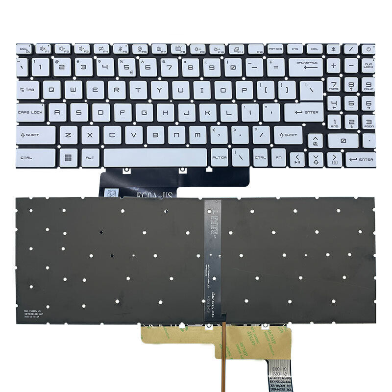Monochrome Backlit US Keyboard For MSI Summit E16 Flip A11UCT A11UDT A12UCT A12U