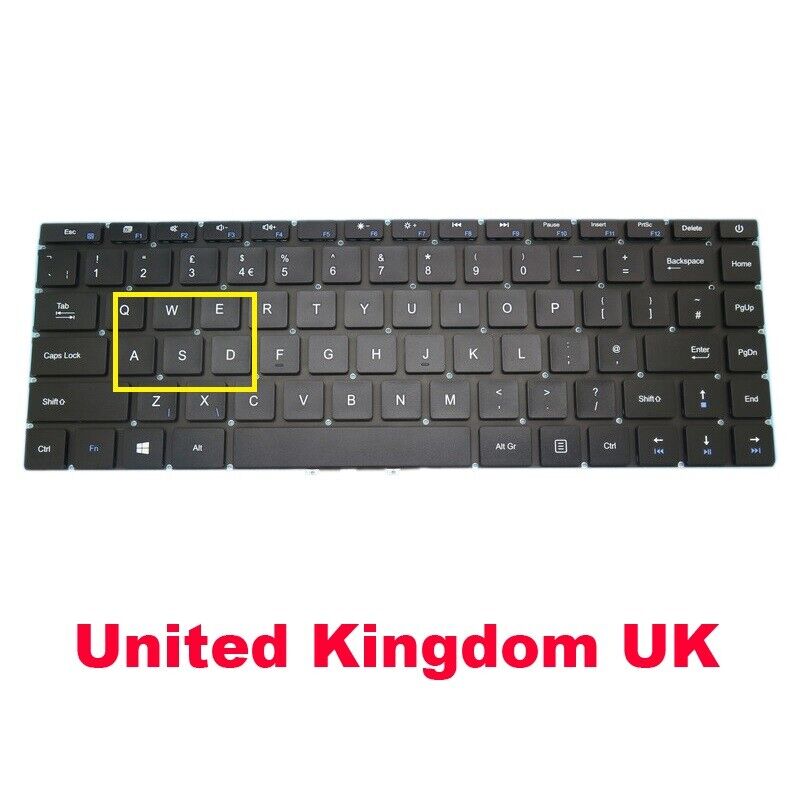 UK Keyboard For Gateway GWTN141-1 GWTN141-1BK/BL/PR GWTN141-5 5GR 5BK/BL/GR/PR