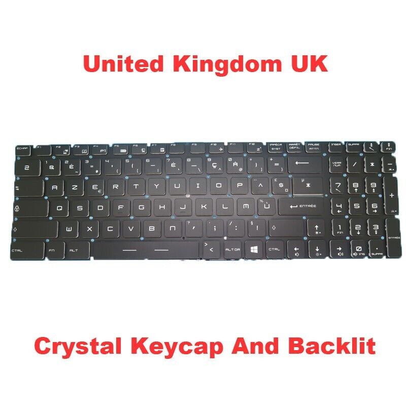 Crystal Keyboard For MSI GS60 GS70 GT73 GS72 GE62 GP72 WS60 United Kingdom UK