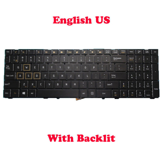 RGB Backlit US Keyboard For Gigabyte SabrePRO 15 / SabrePRO 15-W8 /15-W English
