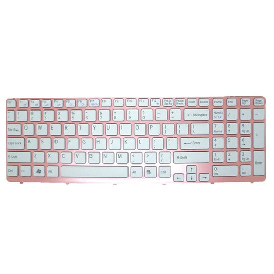 English US Laptop Keyboard For SONY For VAIO SVE15 White With Pink Frame New