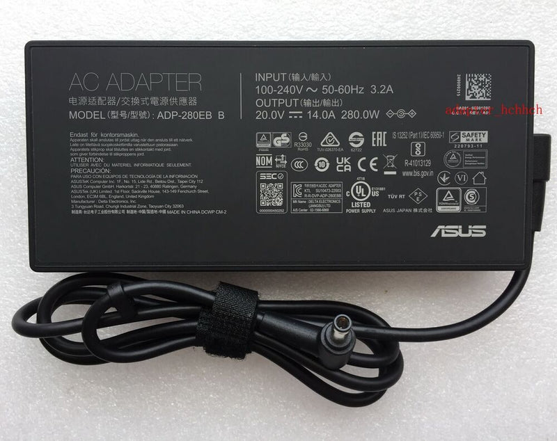 New Original ASUS ROG Strix G16/i9-13980HX/RTX4070 ADP-280EB B 280W Adapter&Cord