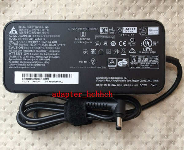 Original Delta 230W 20V AC/DC Adapter for MSI GS66 Stealth 10UH-091 ADP-230GB D@