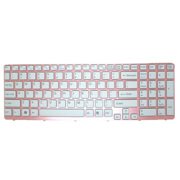 English US Laptop Keyboard For SONY For VAIO SVE15 White With Pink Frame New