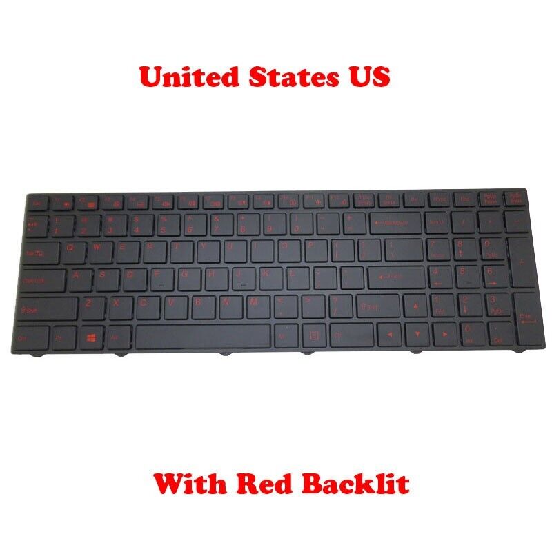 Backlit Keyboard For CLEVO N250 CVM15F23USJ4301 6-80-N2500-011-1H English US Red