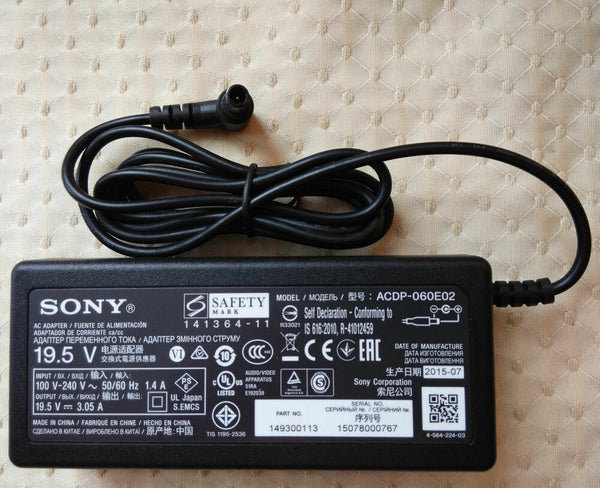 New Original OEM Sony LCD TV KDL-40R450C,ACDP-060E02,ACDP-060S02 AC Adapter&Cord