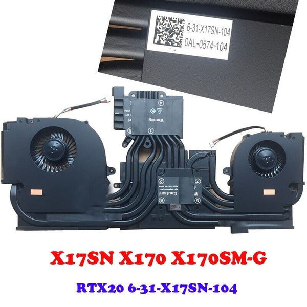 X170SM CPU VGA FAN Heatsink For CLEVO X17SN X170 X170SM-G RTX20 6-31-X17SN-104