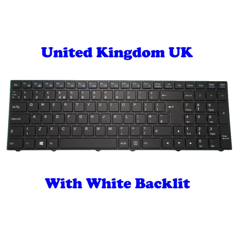 Backlit Keyboard For CLEVO N250 CVM15F26GBJ4308 6-80-N7500-190-1 United Kingdom