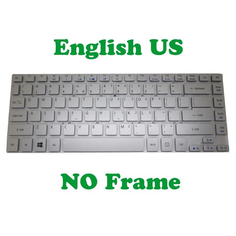Silver US Keyboard For ACER V3-431 V3-431G V3-471 V3-471G 3830 Series NO Frame