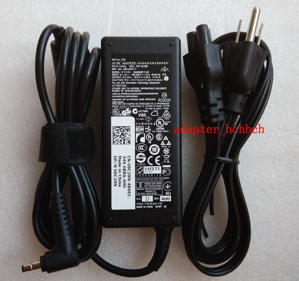 New Original OEM Dell 65W 19.5V Adapter&Cord for Dell Inspiron 14 (5439) Laptop
