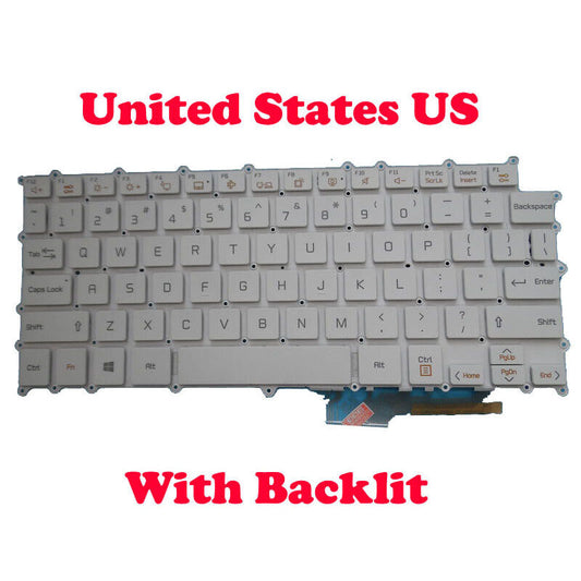 US Backlit Keyboard For LG 13Z980 13ZD980 13Z990 13ZD990 13ZB990 LG13Z99 White
