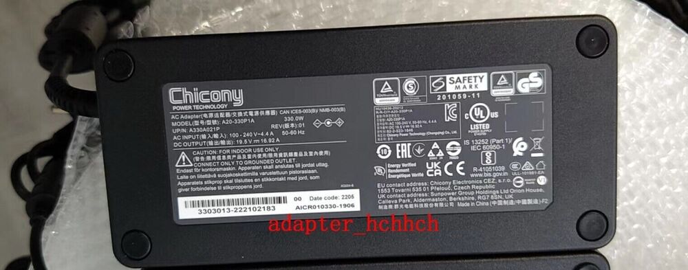 New Original Captiva Highend Gaming I74/i9-13900HX/RTX 4090 19.5V 16.92A Adapter