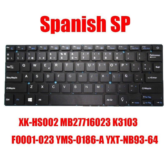 Spanish SP Keyboard XK-HS002 MB27716023 K3103 F0001-023 YMS-0186-A YXT-NB93-64