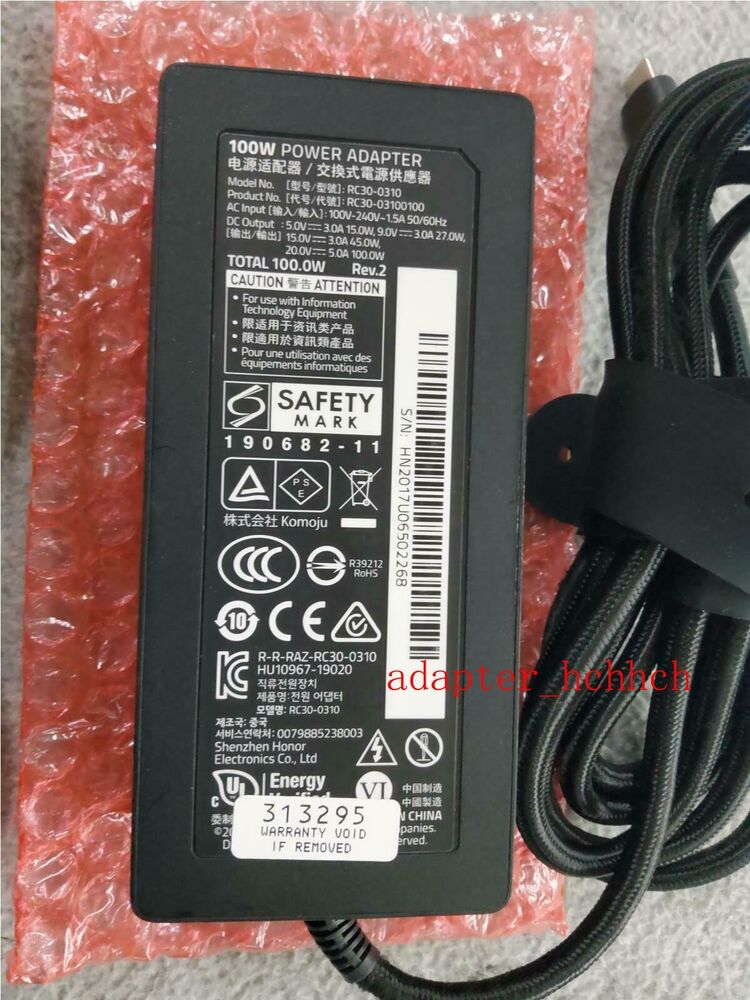 New Original OEM Razer Blade Stealth 13" RC30-0310,RC30-03100100 100W AC Adapter