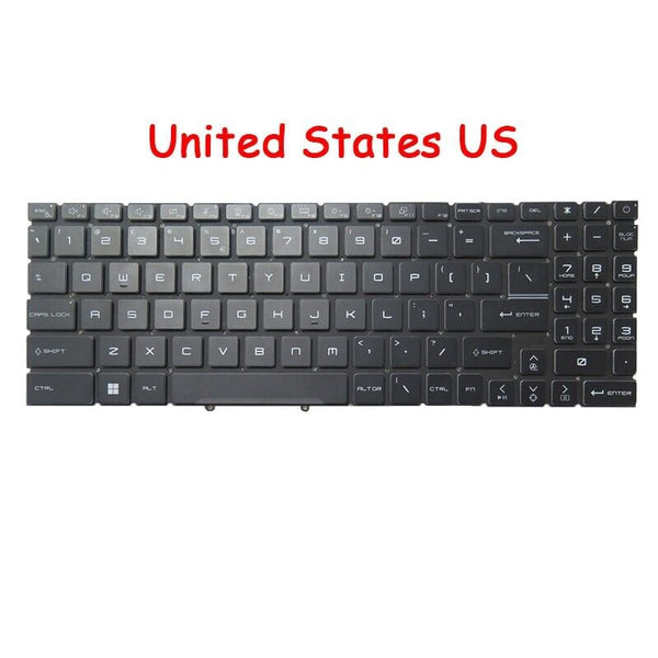 RGB Backlight US Keyboard For MSI GL76 9Z.NK1BN.J1D NSK-FG0JBN 1D S1N3EUS2M3D10