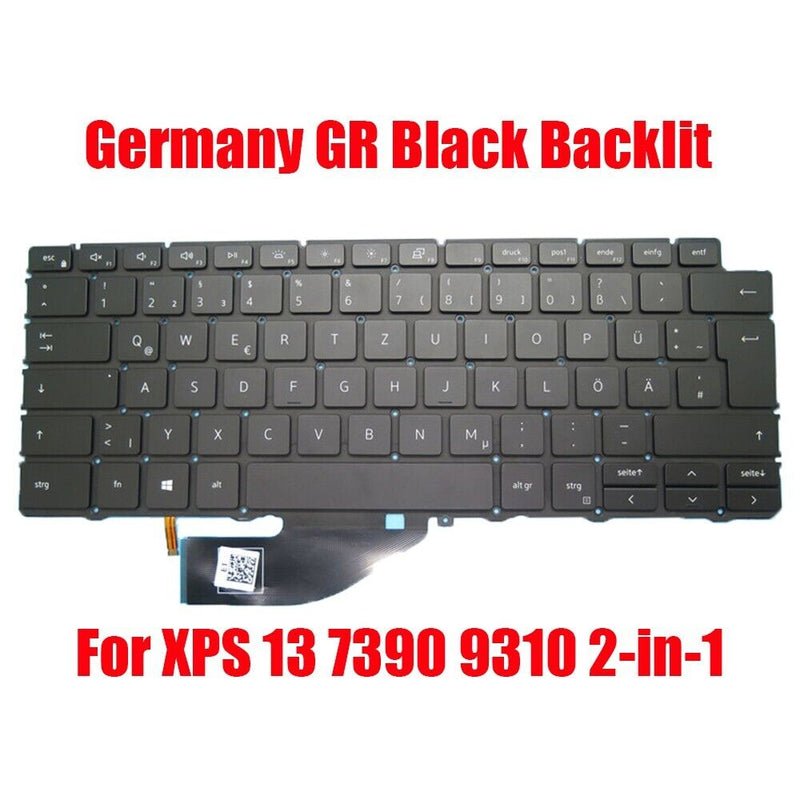 Backlit Germany GR Keyboard For DELL XPS 13 7390 9310 2-in-1 0G5CC0 G5CC0 New