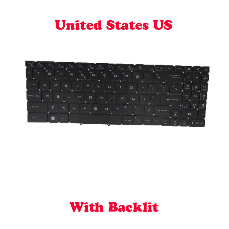 RGB Backlit US Keyboard For MSI GF76 12UCOK 12UDOK 12UCK 12UDK 12UEOK 12UGOK