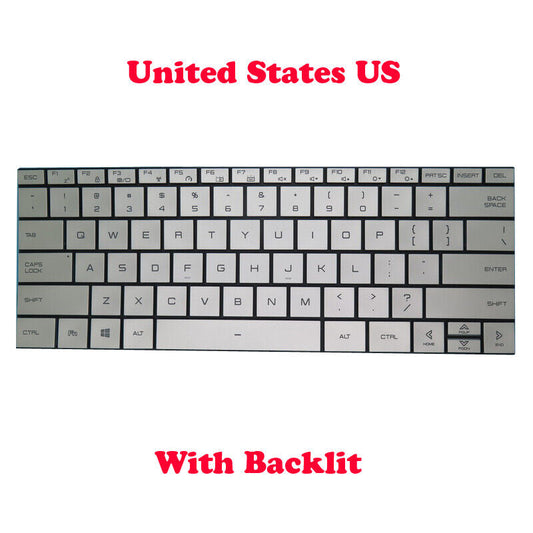 Silver Backlit Keyboard For Tongfang PF4NU1F PF4WN2F PF4MN2F 14' English US