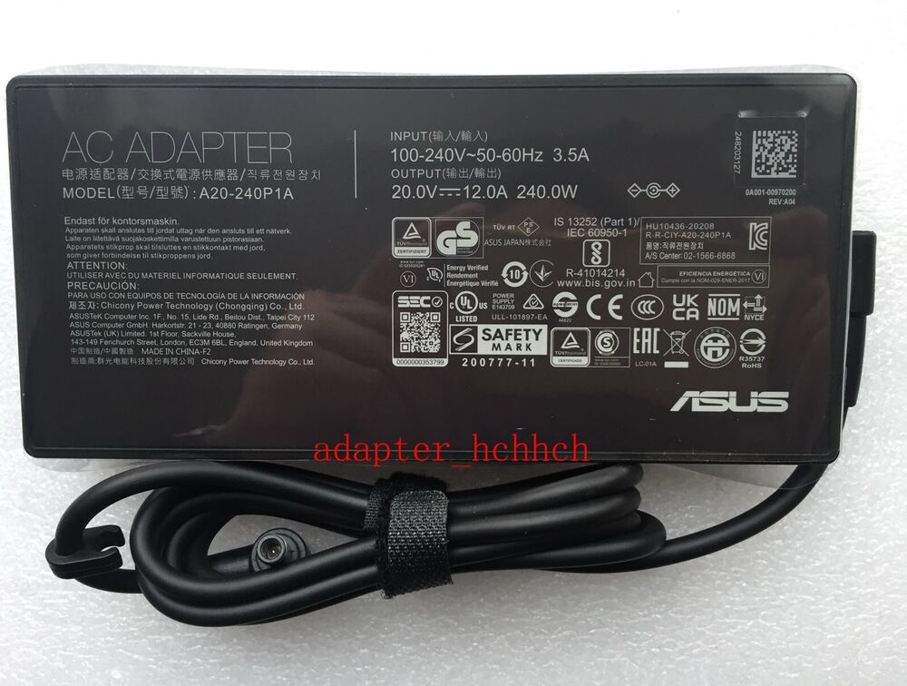 New Original ASUS ROG Zephyrus G14 GA402NU-G14.R74050 A20-240P1A AC Adapter&Cord
