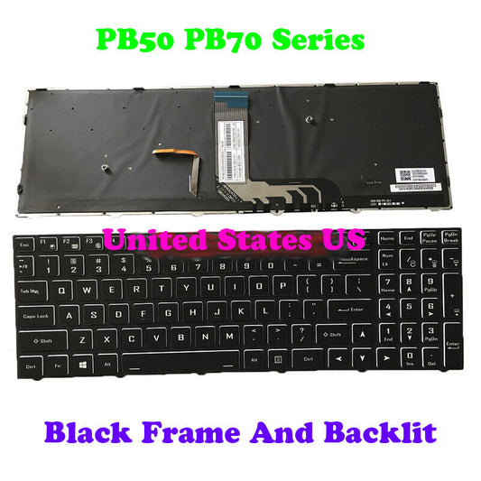US Backlit Keyboard For CLEVO N15Z3 PB70 PB71 PB50 PB51 CVM18H93US9430 English
