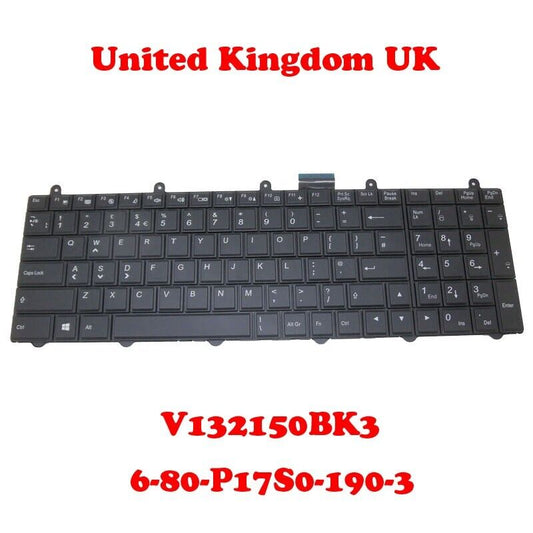 UK Backlit Keyboard For CLEVO P157SM P177SM V132150BK3 6-80-P17S0-190-3 P370SM