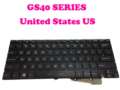 US Backlit Keyboard For MSI GS40 GS32 6QE 6QD GS43VR 6RE 7RE GS30 2M MS-14A1