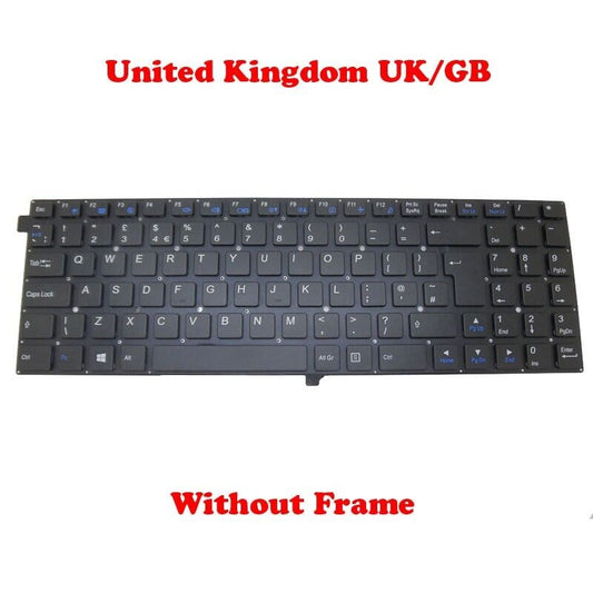 UK Keyboard For CLEVO W550EU W550EU1 MP-12C96GB-4307 6-80-W55A0-190-1 No Frame