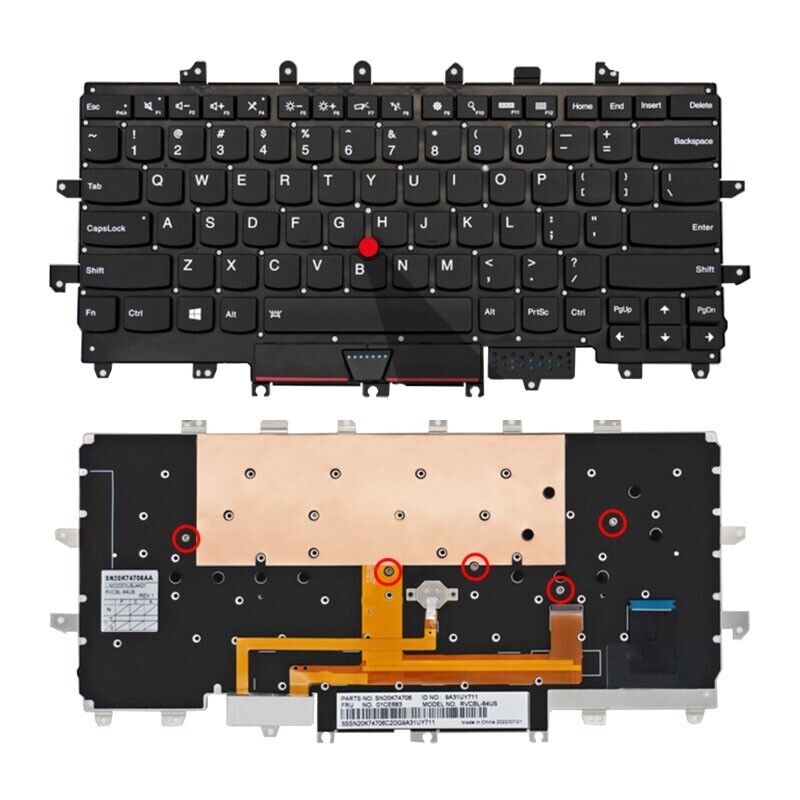 Keyboard For Lenovo ThinkPad X1 Carbon 4th Gen English US 00PA698 Backlit New