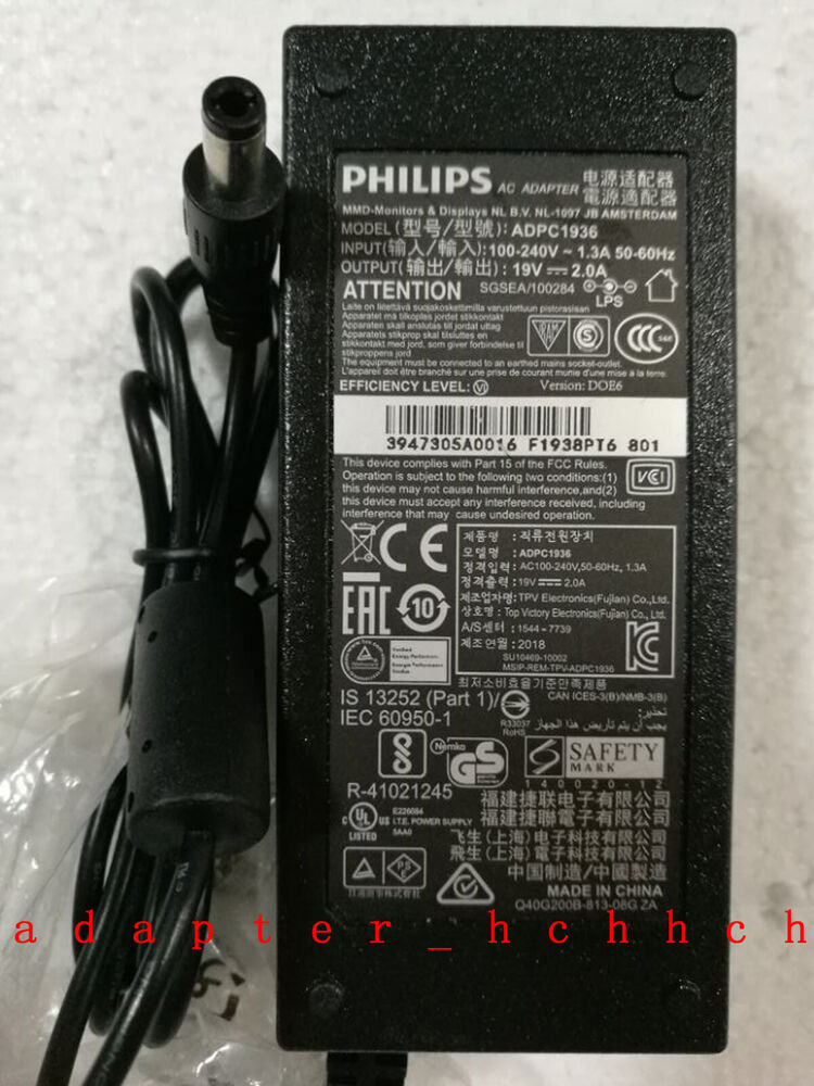 New Original Philips 19V 2A AC Adapter for Philips 276E9QDS ADPC1936 LCD monitor